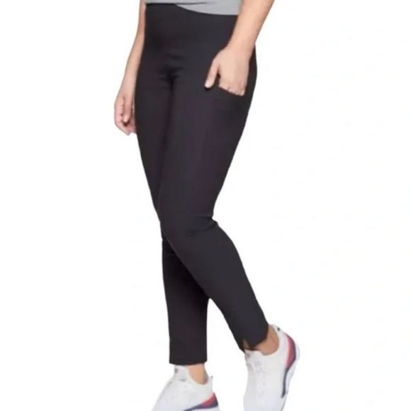 Athleta Wander Slim Ankle Pants Side Pockets Black Size 14 Petite Back‎ Zipper - Picture 1 of 12
